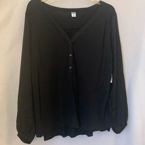 Old Navy Black Long Sleeve Blouse